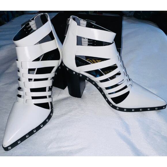 Charles By Charles David Diesel White Studded Heels - Women's Size 10 M - w/ Box - Picture 1 of 13
